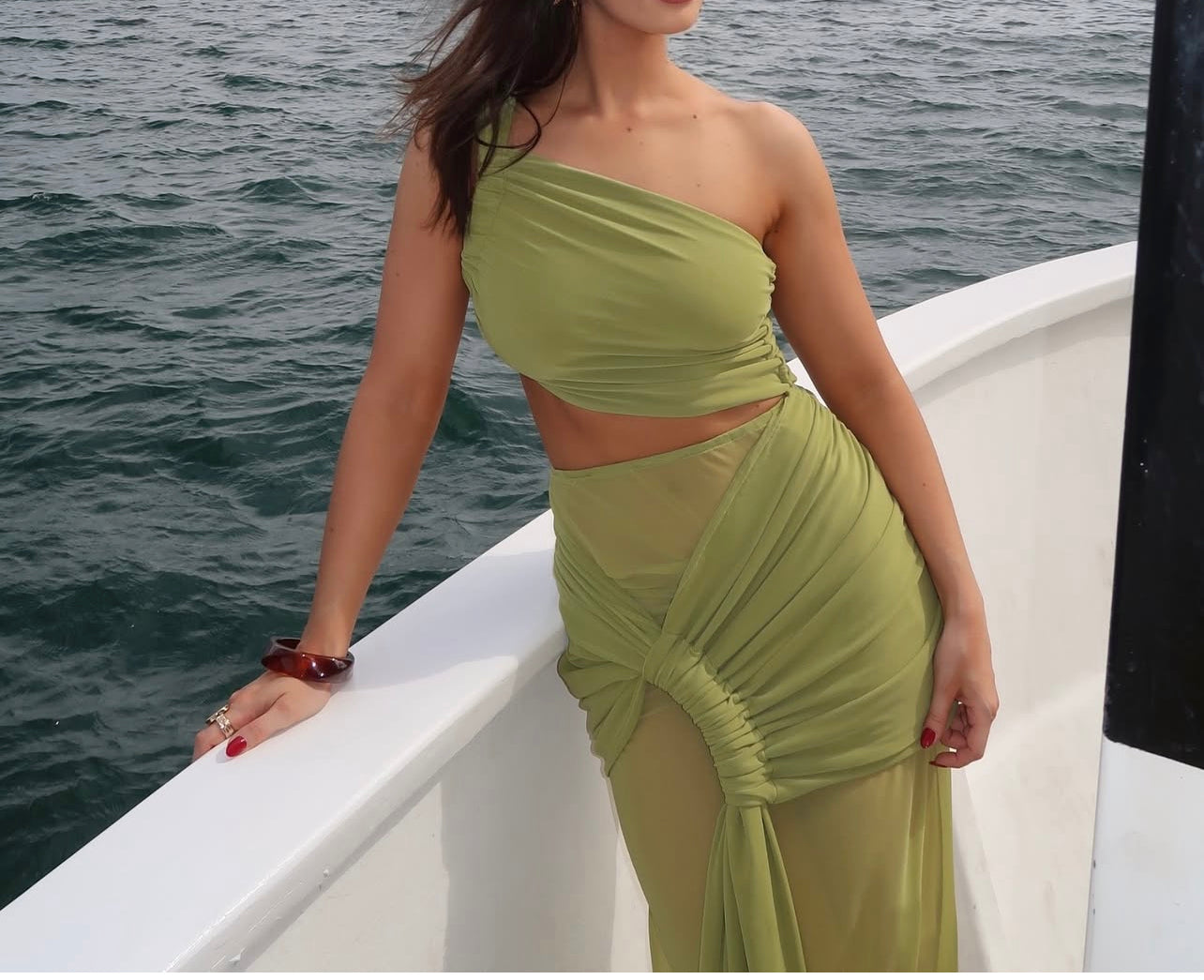 Deconduarte ’Paradiso’ wasabi mesh maxi