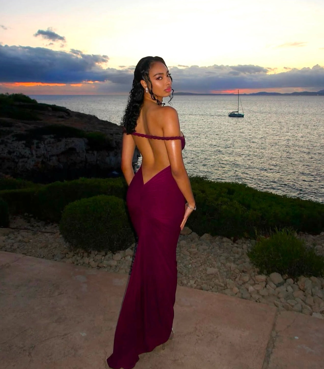 Melani the Label mulberry Maia Gown