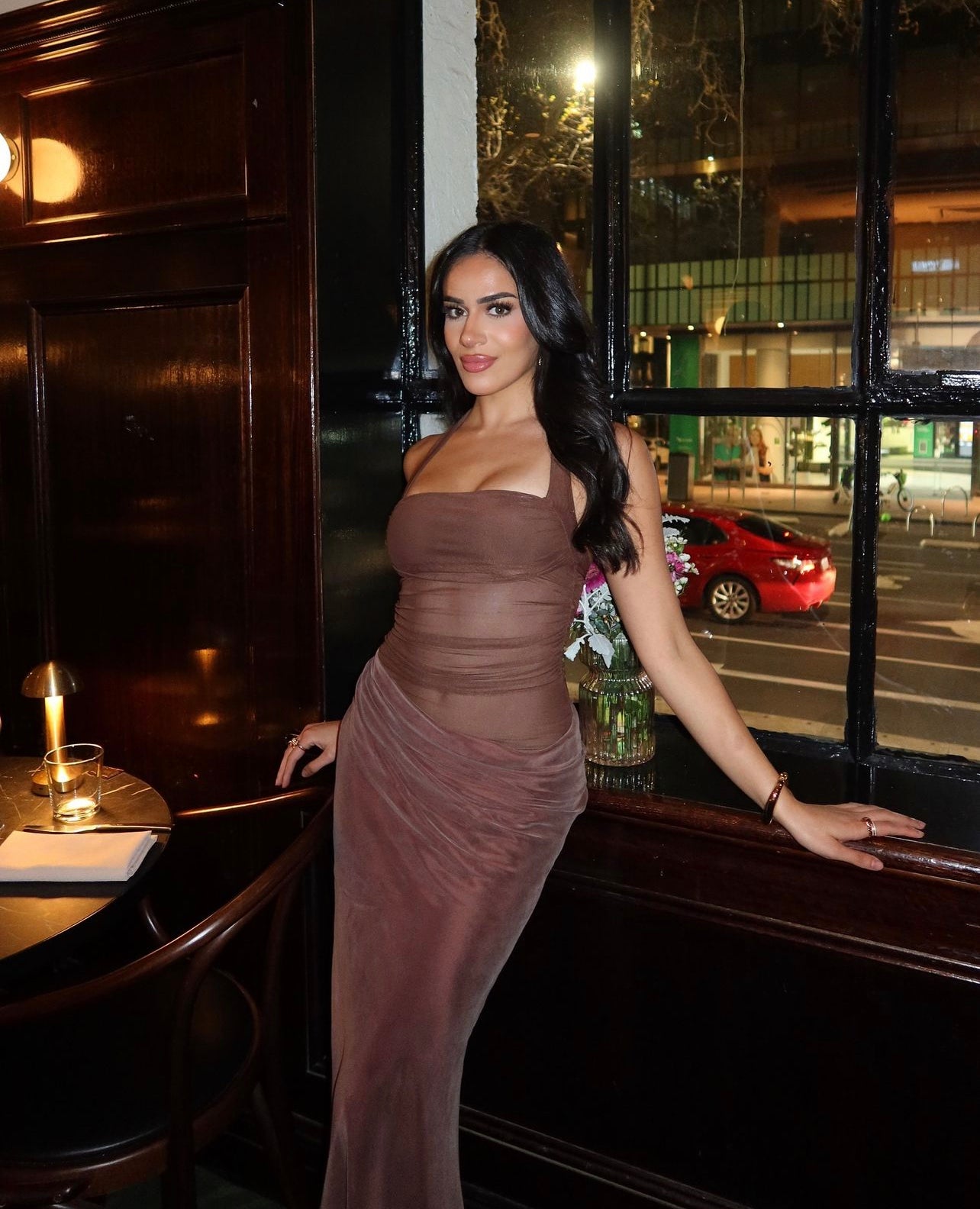 Benni ‘Gina’ halter chocolate maxi