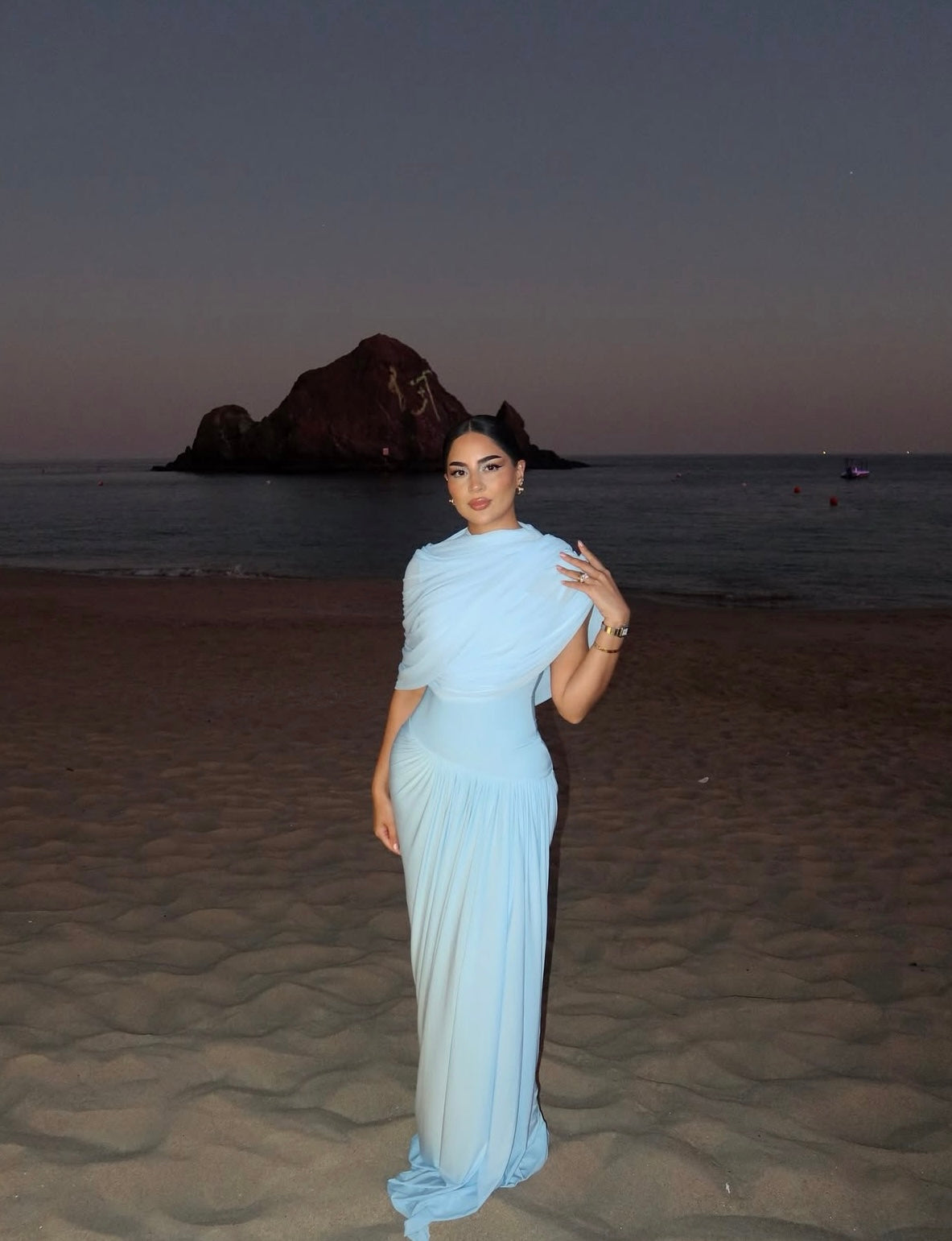 Deme Love ‘Jasmine’ pleated gown