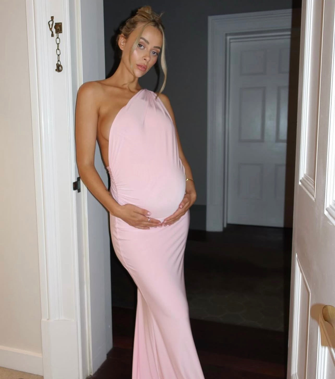 Natalie Rolt blossom pink ‘Fabienne’ gown