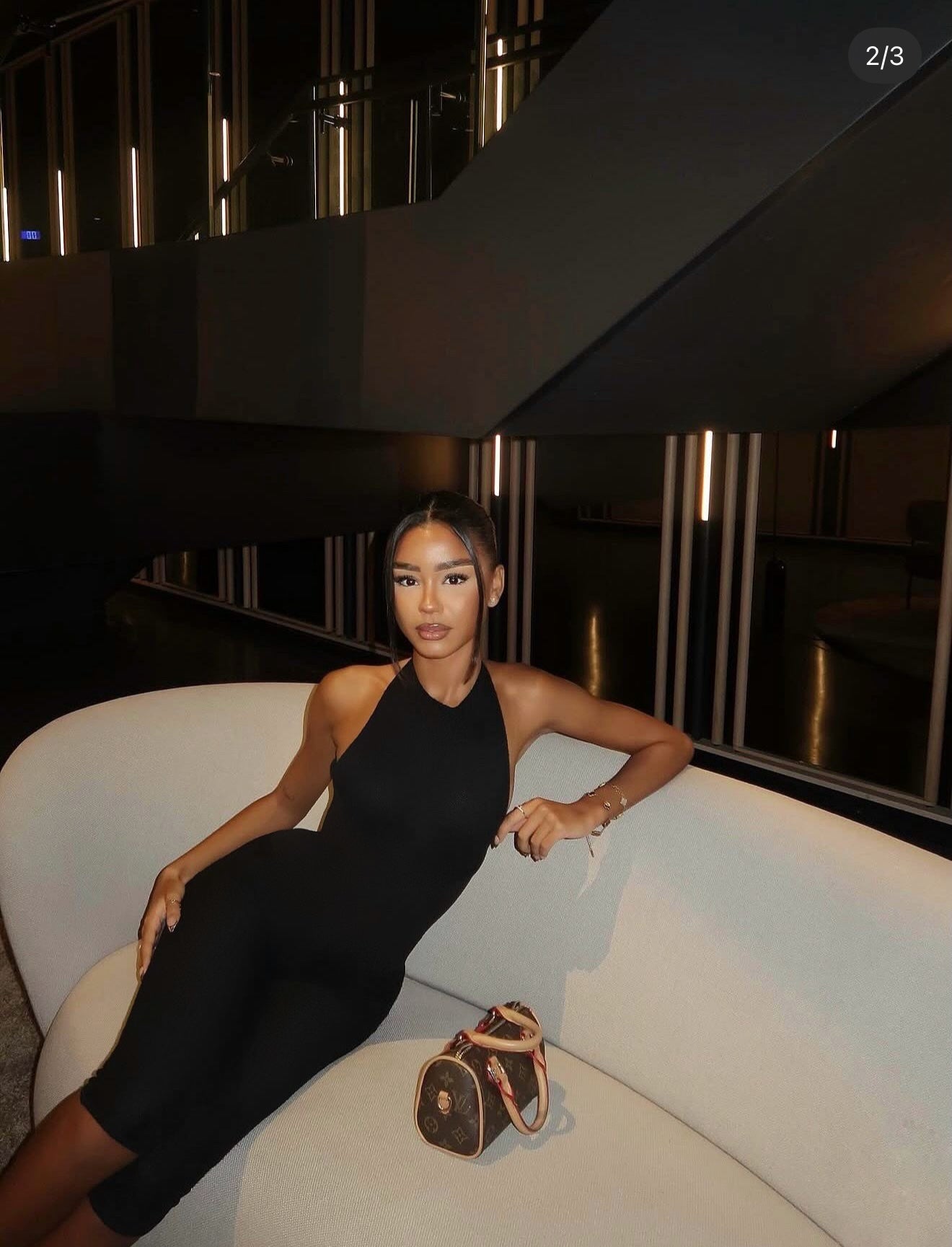 AFRM Patty halter capri jumpsuit