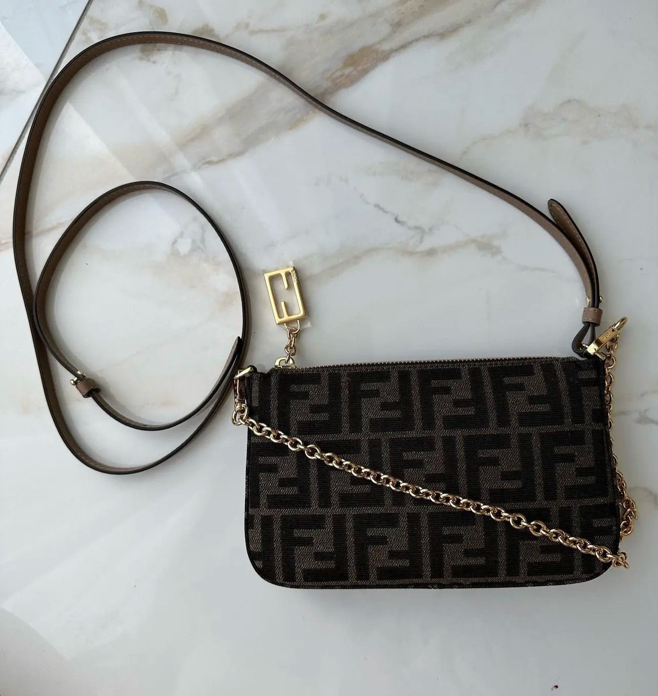 Fendi Baguette chain pouch