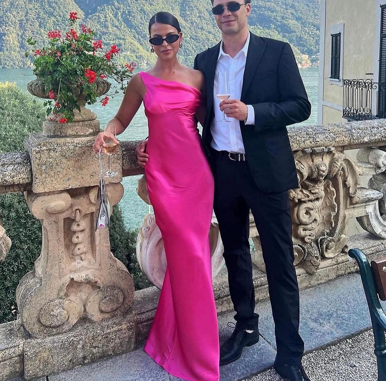 Natalie Rolt ‘Monika’ fuchsia satin gown