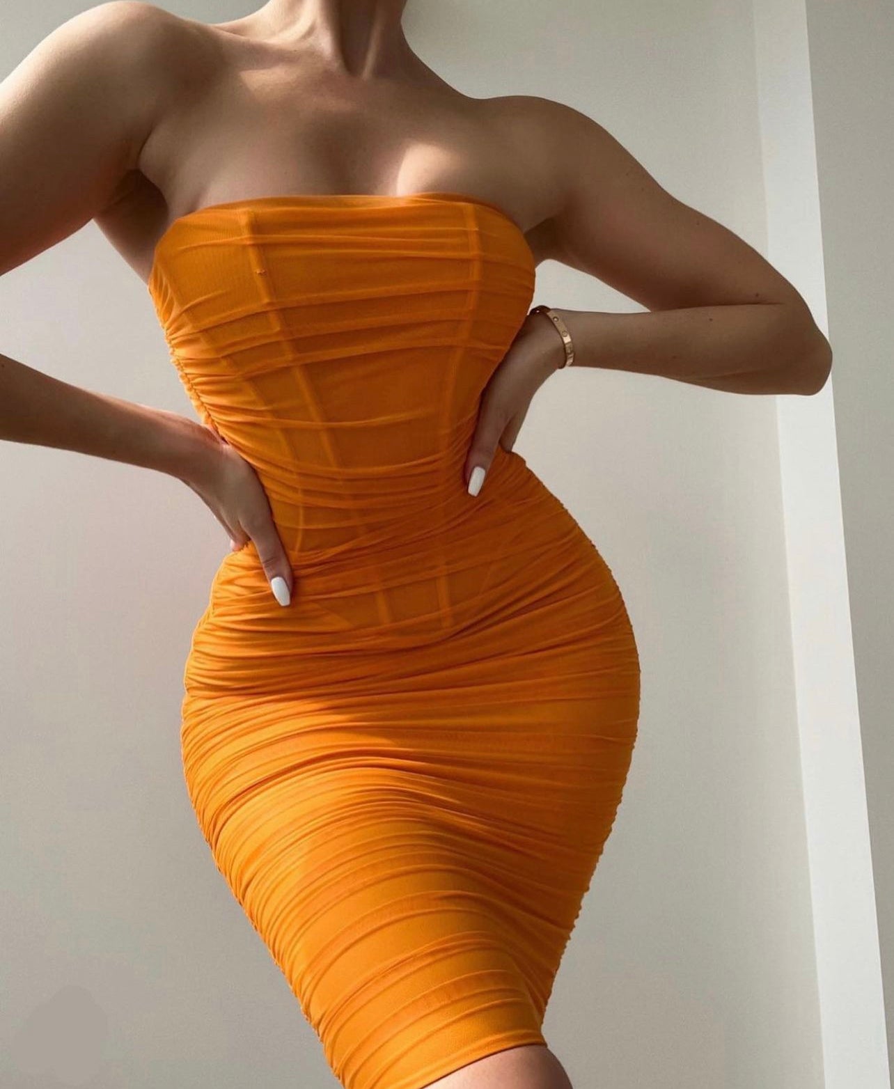 House of Cb ‘Julianna’ tangerine midi